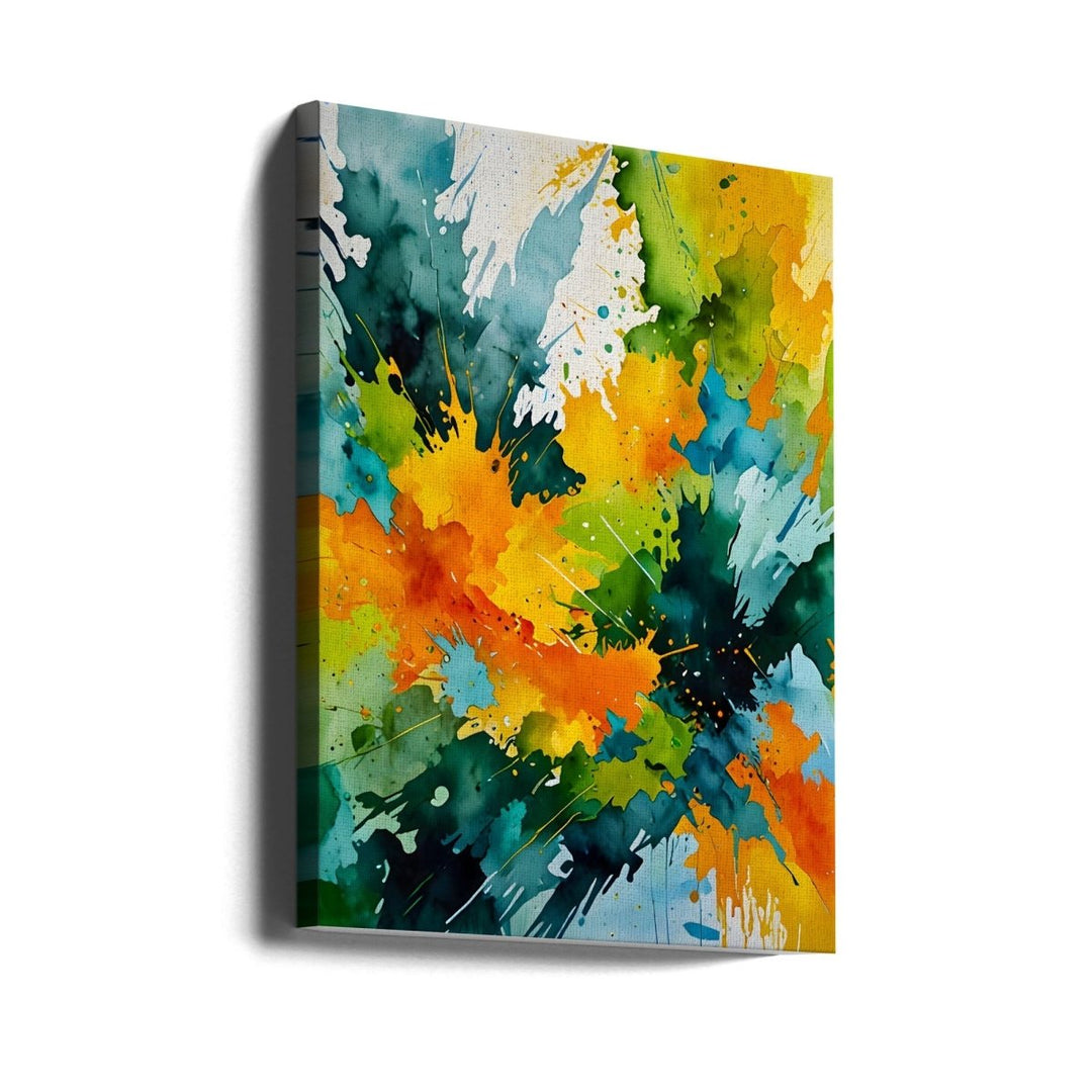 Golden Splash &amp; Emerald Waves - Stretched Canvas or Fine Art Print - I Heart Wall Art - Poster Print, Canvas Print or Framed Art Print