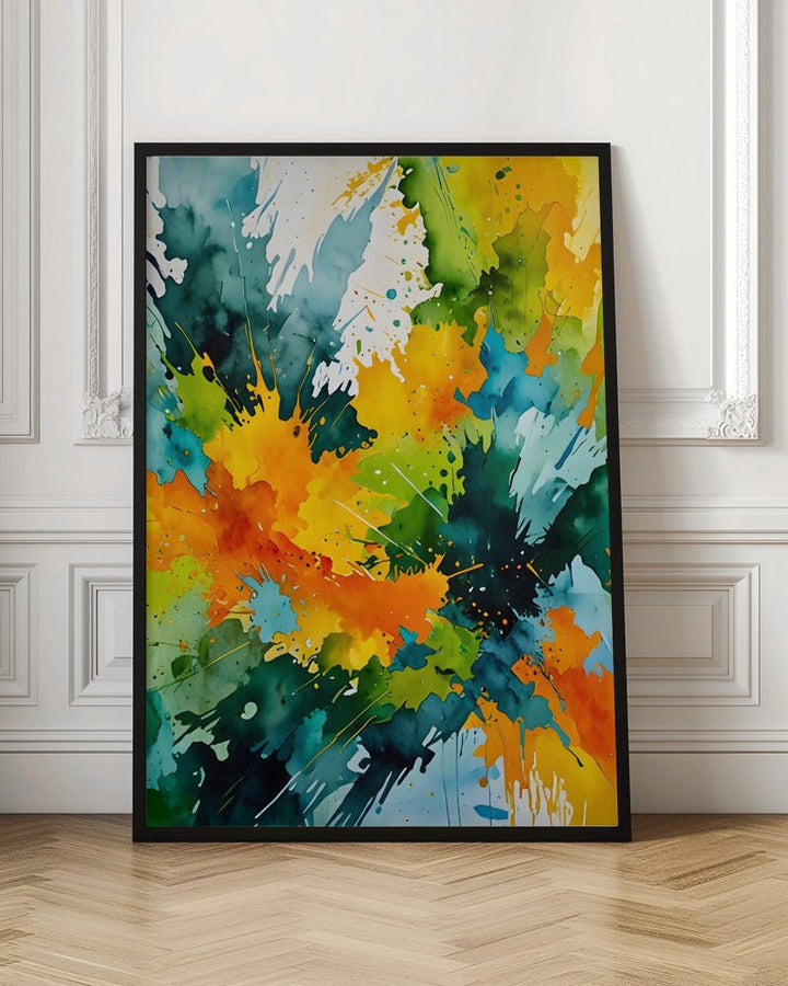 Golden Splash &amp; Emerald Waves - Stretched Canvas or Fine Art Print - I Heart Wall Art - Poster Print, Canvas Print or Framed Art Print
