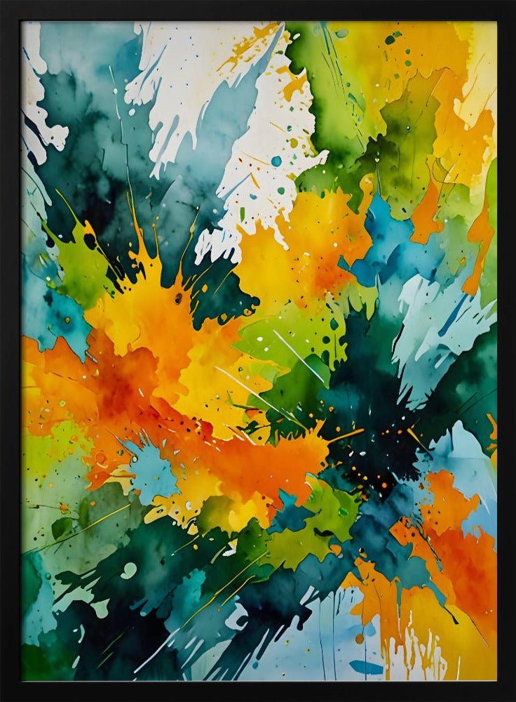 Golden Splash & Emerald Waves - Stretched Canvas or Fine Art Print - I Heart Wall Art - Poster Print, Canvas Print or Framed Art Print