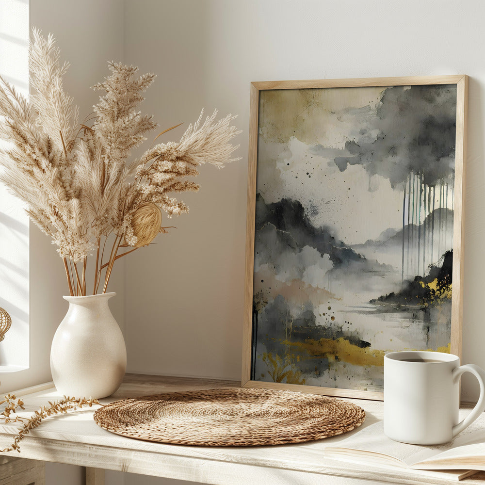 Golden Storm - Stretched Canvas, Poster or Fine Art Print I Heart Wall Art