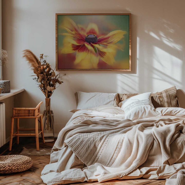 Golden Summer Bloom - Floral Photographic Stretched Canvas Poster or Fine Art Print