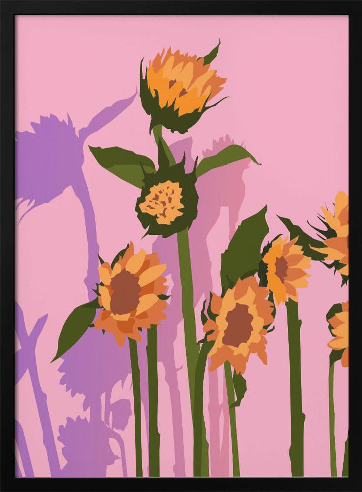 Golden Sunflowers Inside - Stretched Canvas, Poster or Fine Art Print I Heart Wall Art