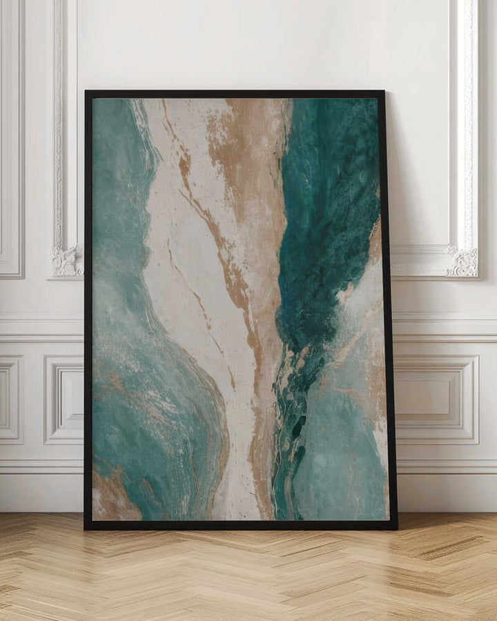 Golden Teal Current - Stretched Canvas, Poster or Fine Art Print - I Heart Wall Art - Poster Print, Canvas Print or Framed Art Print