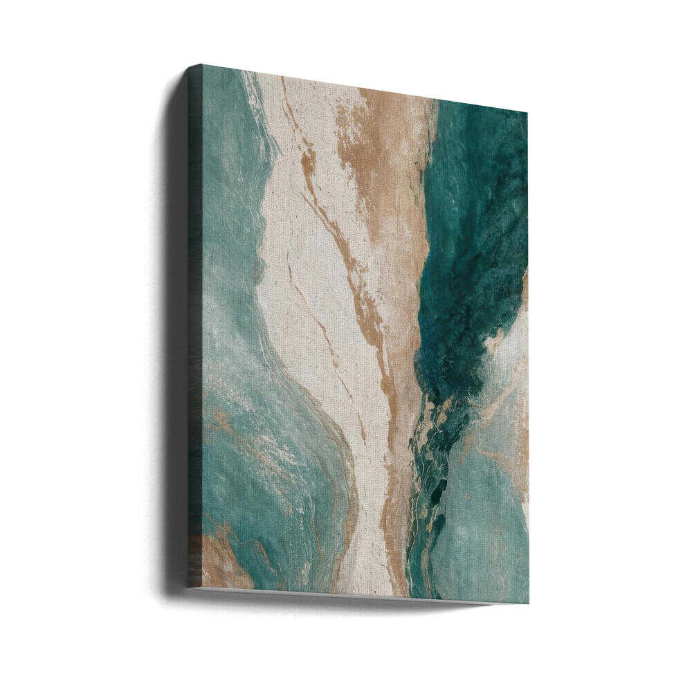 Golden Teal Current - Stretched Canvas, Poster or Fine Art Print - I Heart Wall Art - Poster Print, Canvas Print or Framed Art Print