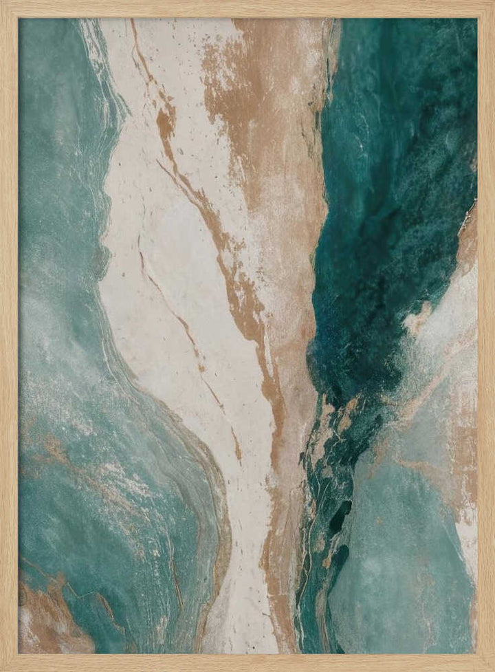 Golden Teal Current - Stretched Canvas, Poster or Fine Art Print - I Heart Wall Art - Poster Print, Canvas Print or Framed Art Print