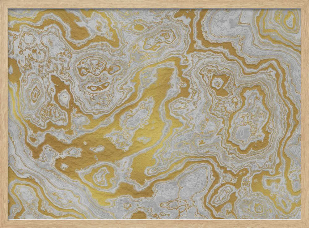 Golden White Marbling - Stretched Canvas, Poster or Fine Art Print - I Heart Wall Art - Poster Print, Canvas Print or Framed Art Print