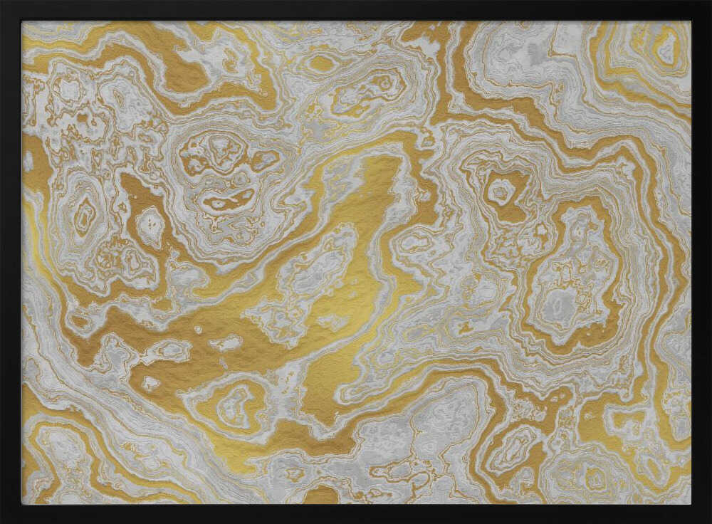 Golden White Marbling - Stretched Canvas, Poster or Fine Art Print - I Heart Wall Art - Poster Print, Canvas Print or Framed Art Print