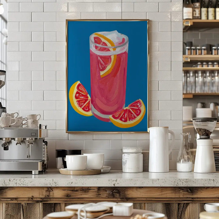 Grapefruit Paloma Blue - Stretched Canvas, Poster or Fine Art Print I Heart Wall Art