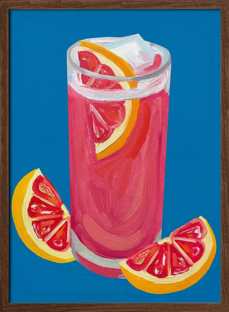 Grapefruit Paloma Blue - Stretched Canvas, Poster or Fine Art Print I Heart Wall Art