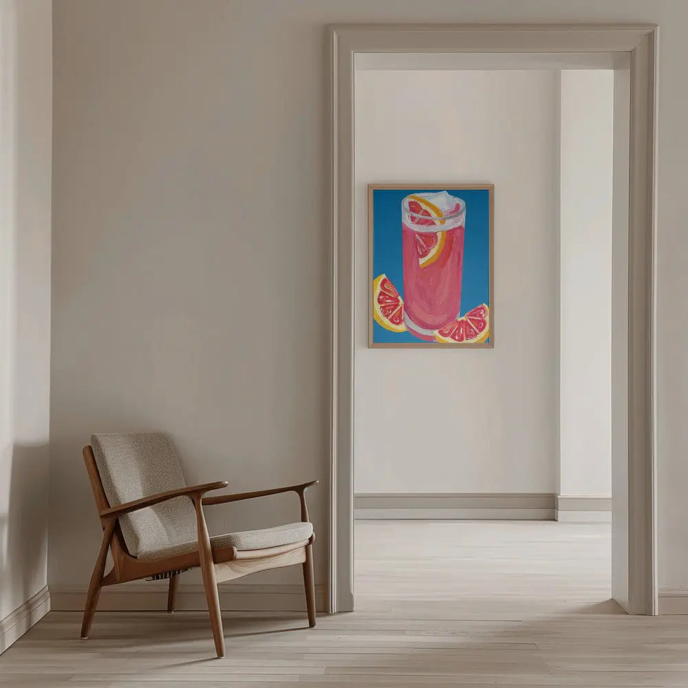 Grapefruit Paloma Blue - Stretched Canvas, Poster or Fine Art Print I Heart Wall Art