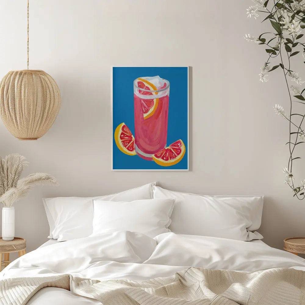 Grapefruit Paloma Blue - Stretched Canvas, Poster or Fine Art Print I Heart Wall Art