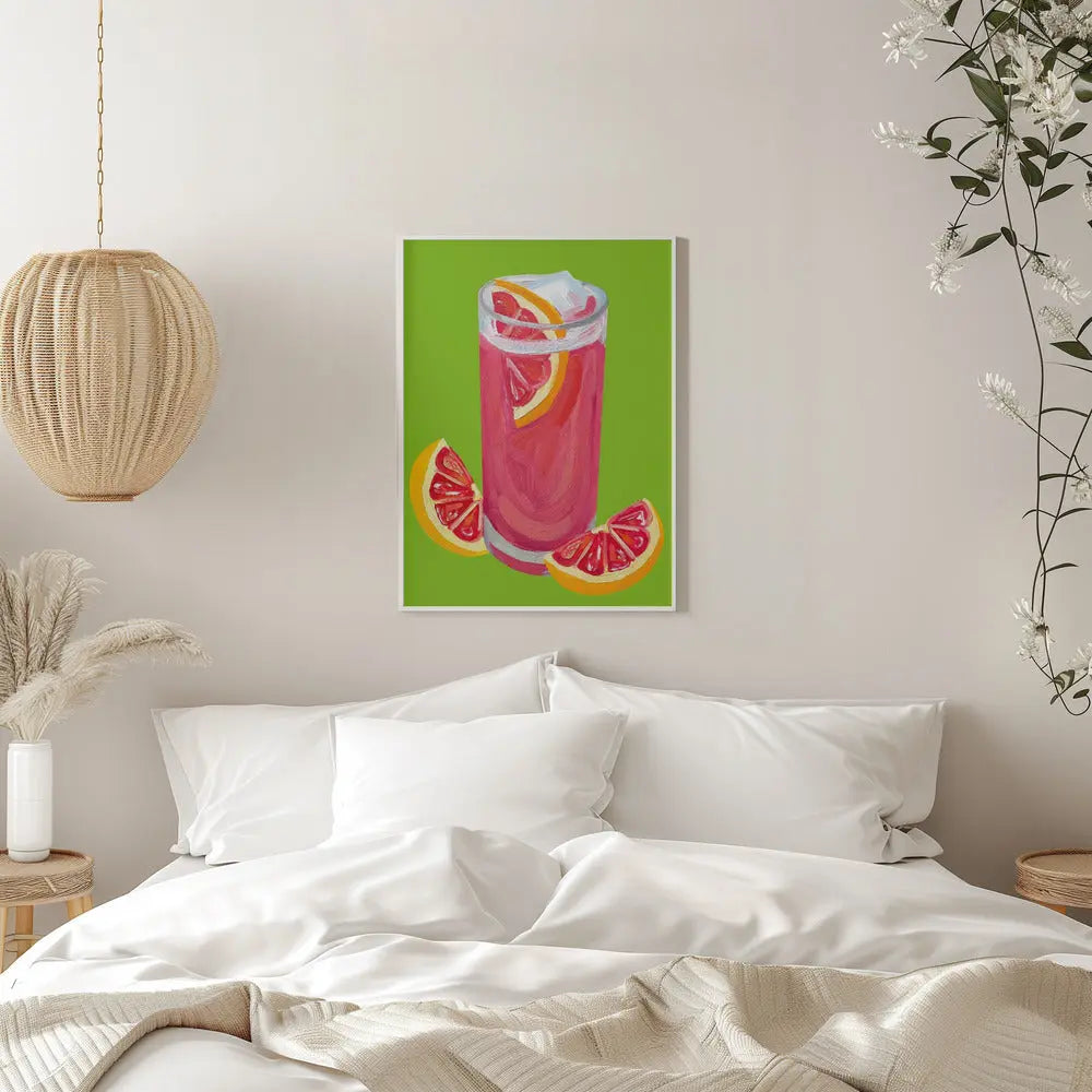 Grapefruit Paloma Pistachio - Stretched Canvas, Poster or Fine Art Print I Heart Wall Art