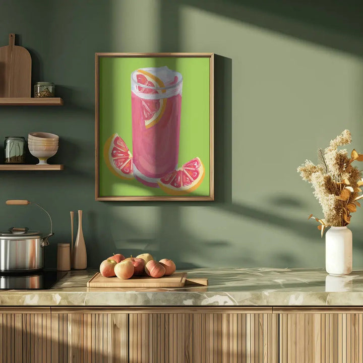 Grapefruit Paloma Pistachio - Stretched Canvas, Poster or Fine Art Print I Heart Wall Art