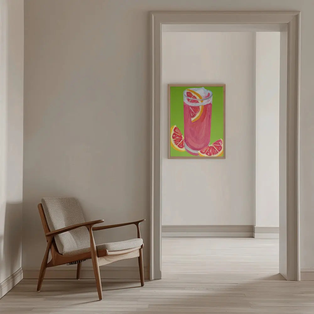 Grapefruit Paloma Pistachio - Stretched Canvas, Poster or Fine Art Print I Heart Wall Art