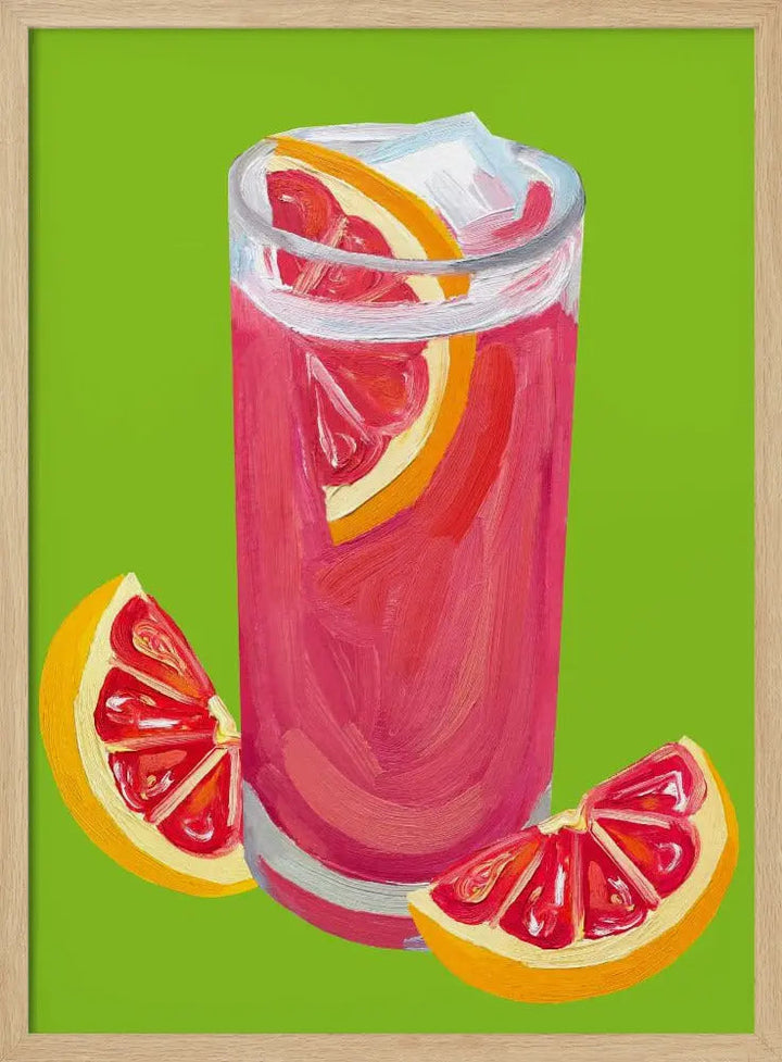 Grapefruit Paloma Pistachio - Stretched Canvas, Poster or Fine Art Print I Heart Wall Art