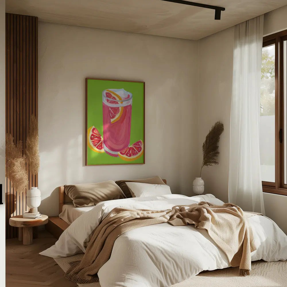 Grapefruit Paloma Pistachio - Stretched Canvas, Poster or Fine Art Print I Heart Wall Art