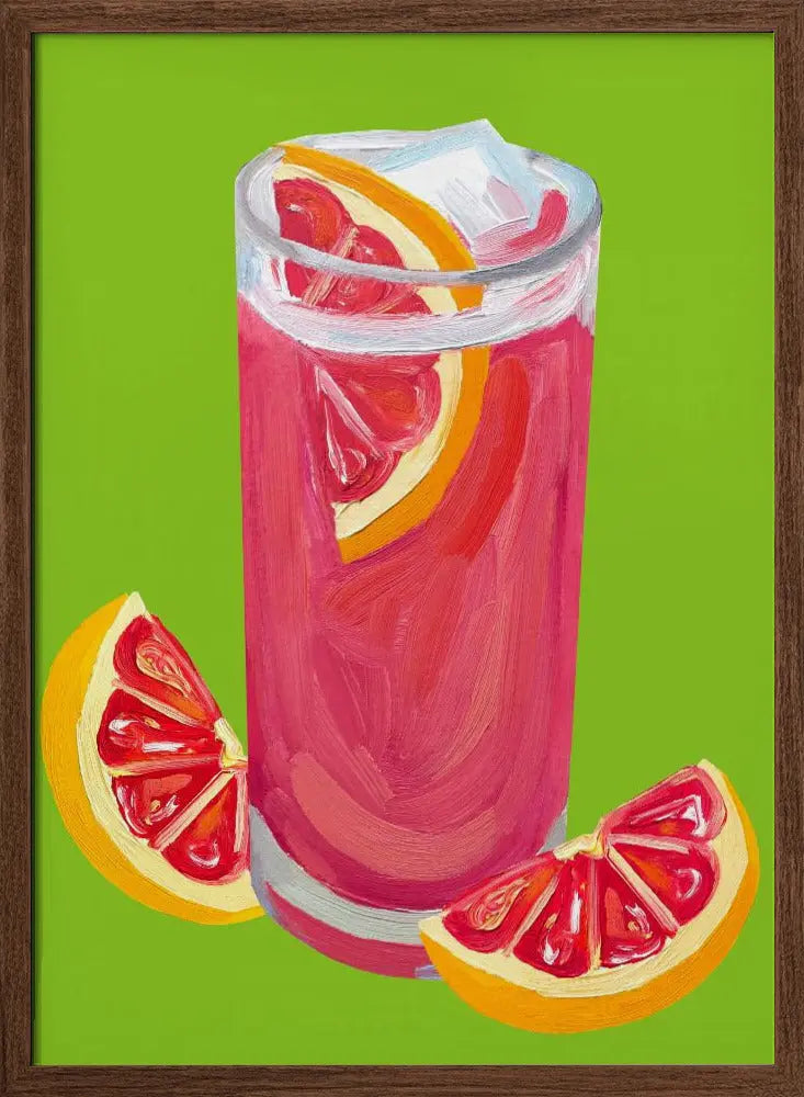 Grapefruit Paloma Pistachio - Stretched Canvas, Poster or Fine Art Print I Heart Wall Art