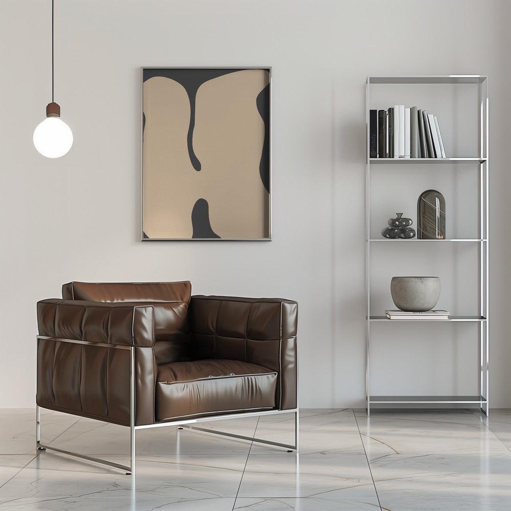 Graphic Beige Shapes Art - Stretched Canvas, Poster or Fine Art Print - I Heart Wall Art - Poster Print, Canvas Print or Framed Art Print