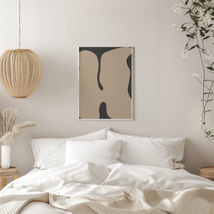 Graphic Beige Shapes Art - Stretched Canvas, Poster or Fine Art Print - I Heart Wall Art - Poster Print, Canvas Print or Framed Art Print