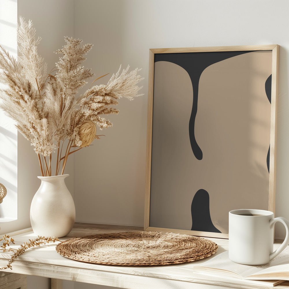 Graphic Beige Shapes Art - Stretched Canvas, Poster or Fine Art Print - I Heart Wall Art - Poster Print, Canvas Print or Framed Art Print