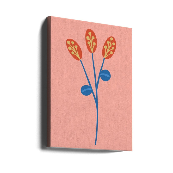 Graphic Floral Clower Orange - Stretched Canvas, Poster or Fine Art Print - I Heart Wall Art - Poster Print, Canvas Print or Framed Art Print