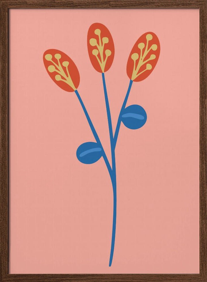 Graphic Floral Clower Orange - Stretched Canvas, Poster or Fine Art Print - I Heart Wall Art - Poster Print, Canvas Print or Framed Art Print