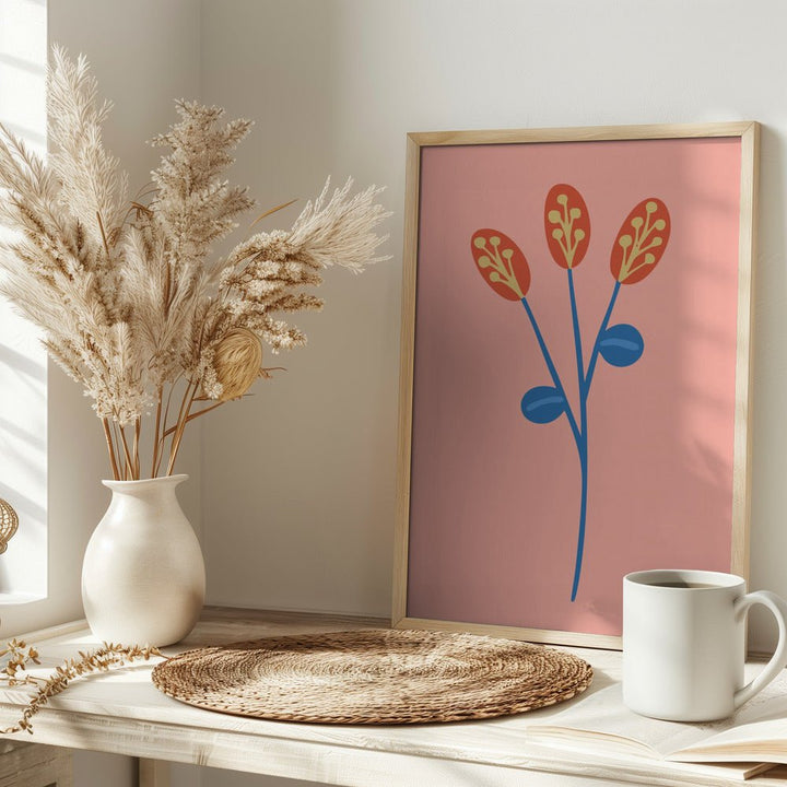 Graphic Floral Clower Orange - Stretched Canvas, Poster or Fine Art Print - I Heart Wall Art - Poster Print, Canvas Print or Framed Art Print