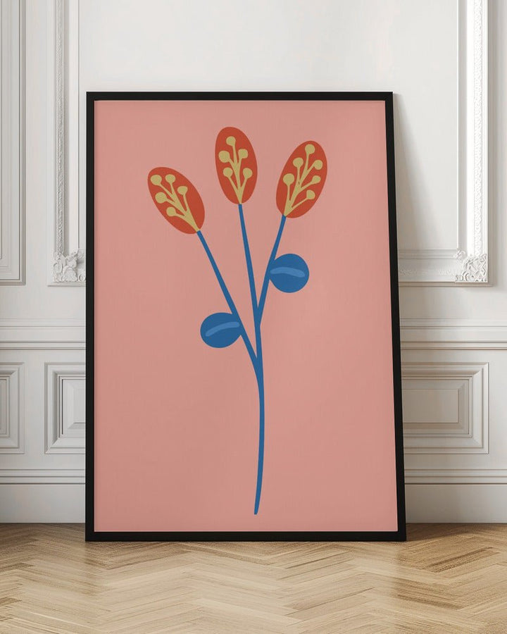 Graphic Floral Clower Orange - Stretched Canvas, Poster or Fine Art Print - I Heart Wall Art - Poster Print, Canvas Print or Framed Art Print