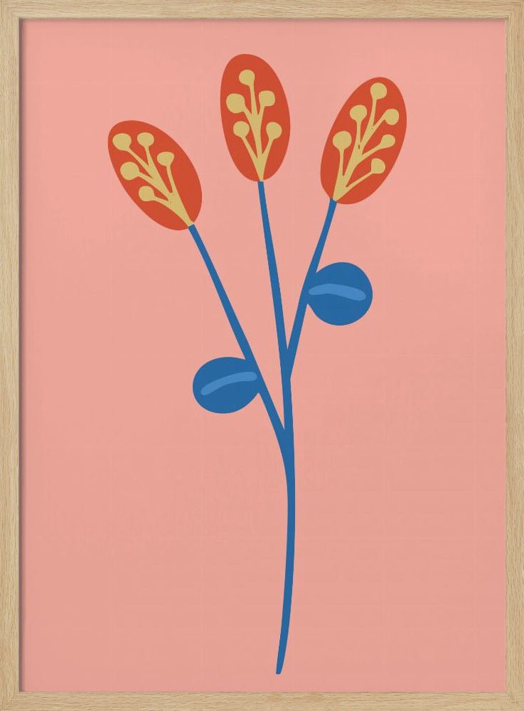 Graphic Floral Clower Orange - Stretched Canvas, Poster or Fine Art Print - I Heart Wall Art - Poster Print, Canvas Print or Framed Art Print