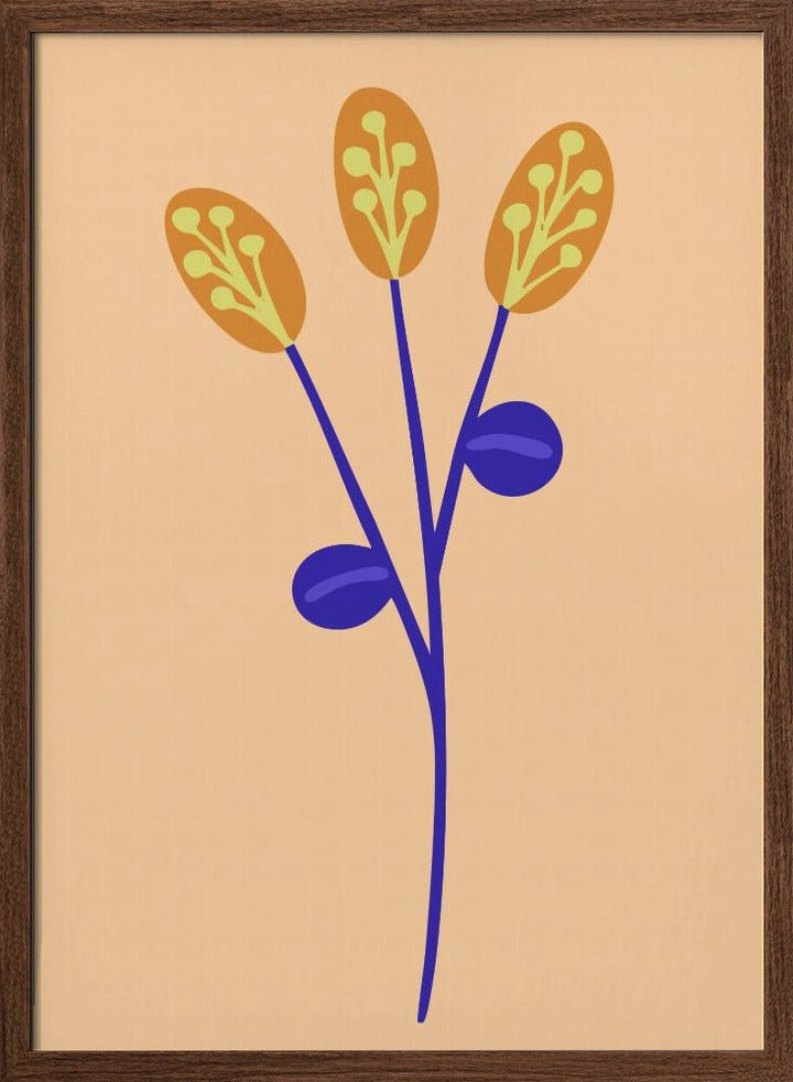 Graphic Floral Clower Yellow - Stretched Canvas, Poster or Fine Art Print - I Heart Wall Art - Poster Print, Canvas Print or Framed Art Print