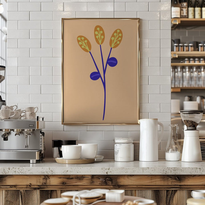 Graphic Floral Clower Yellow - Stretched Canvas, Poster or Fine Art Print - I Heart Wall Art - Poster Print, Canvas Print or Framed Art Print