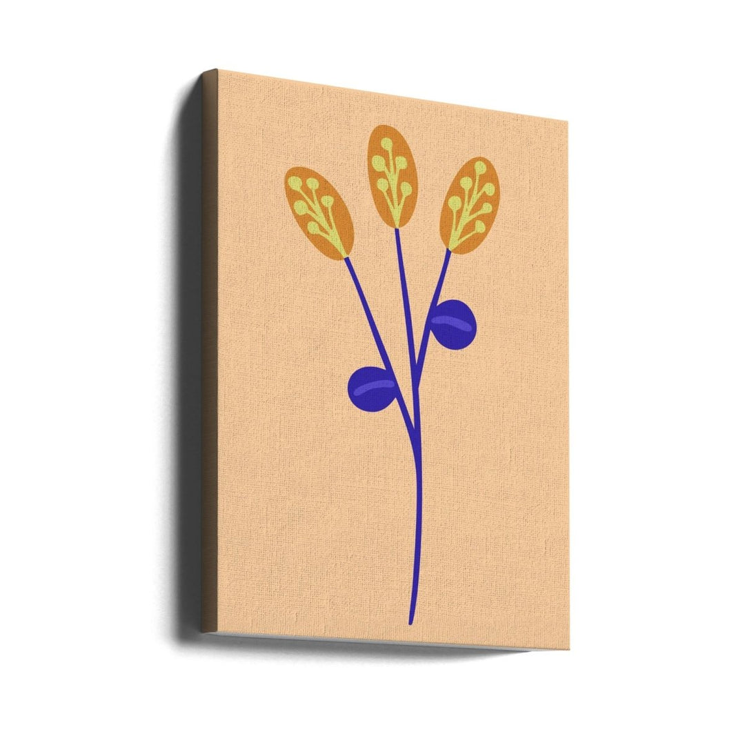 Graphic Floral Clower Yellow - Stretched Canvas, Poster or Fine Art Print - I Heart Wall Art - Poster Print, Canvas Print or Framed Art Print