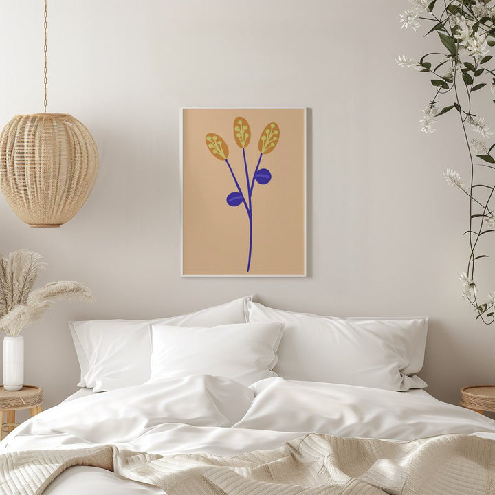Graphic Floral Clower Yellow - Stretched Canvas, Poster or Fine Art Print - I Heart Wall Art - Poster Print, Canvas Print or Framed Art Print