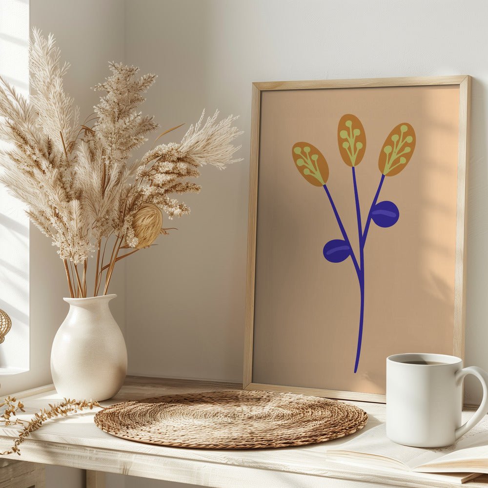 Graphic Floral Clower Yellow - Stretched Canvas, Poster or Fine Art Print - I Heart Wall Art - Poster Print, Canvas Print or Framed Art Print