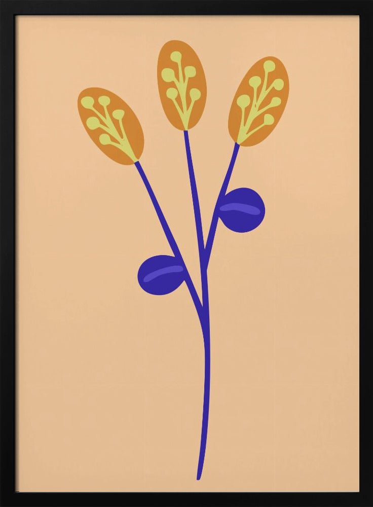 Graphic Floral Clower Yellow - Stretched Canvas, Poster or Fine Art Print - I Heart Wall Art - Poster Print, Canvas Print or Framed Art Print