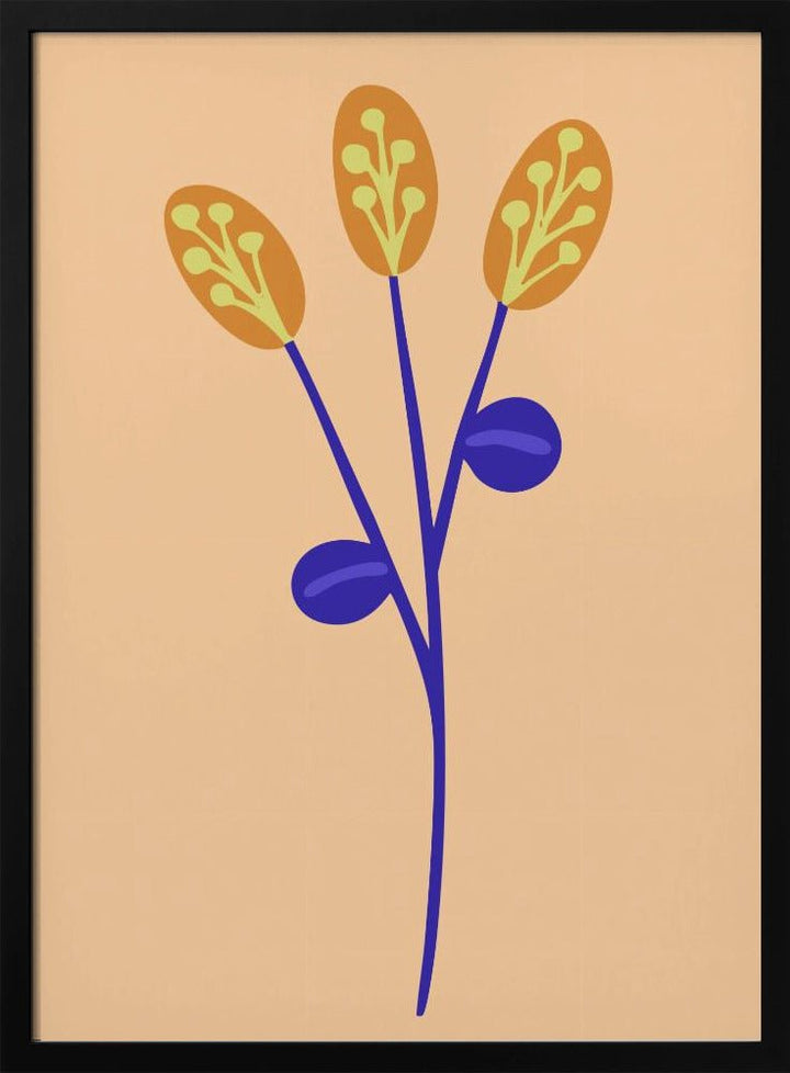 Graphic Floral Clower Yellow - Stretched Canvas, Poster or Fine Art Print - I Heart Wall Art - Poster Print, Canvas Print or Framed Art Print