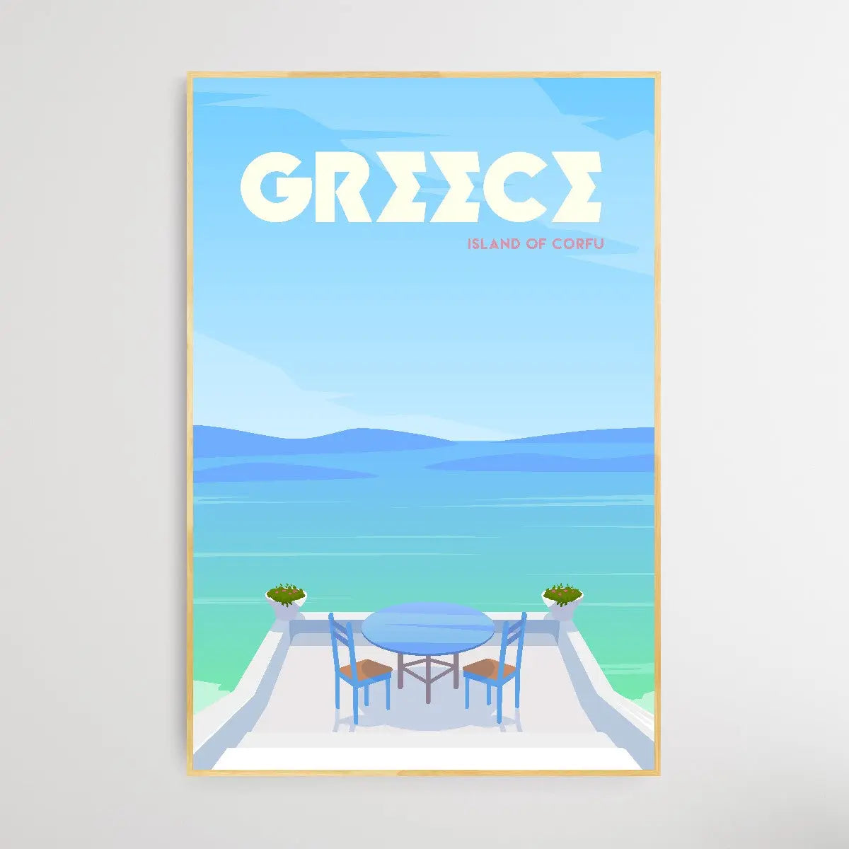 Greece - Vintage Style Travel Print - I Heart Wall Art
