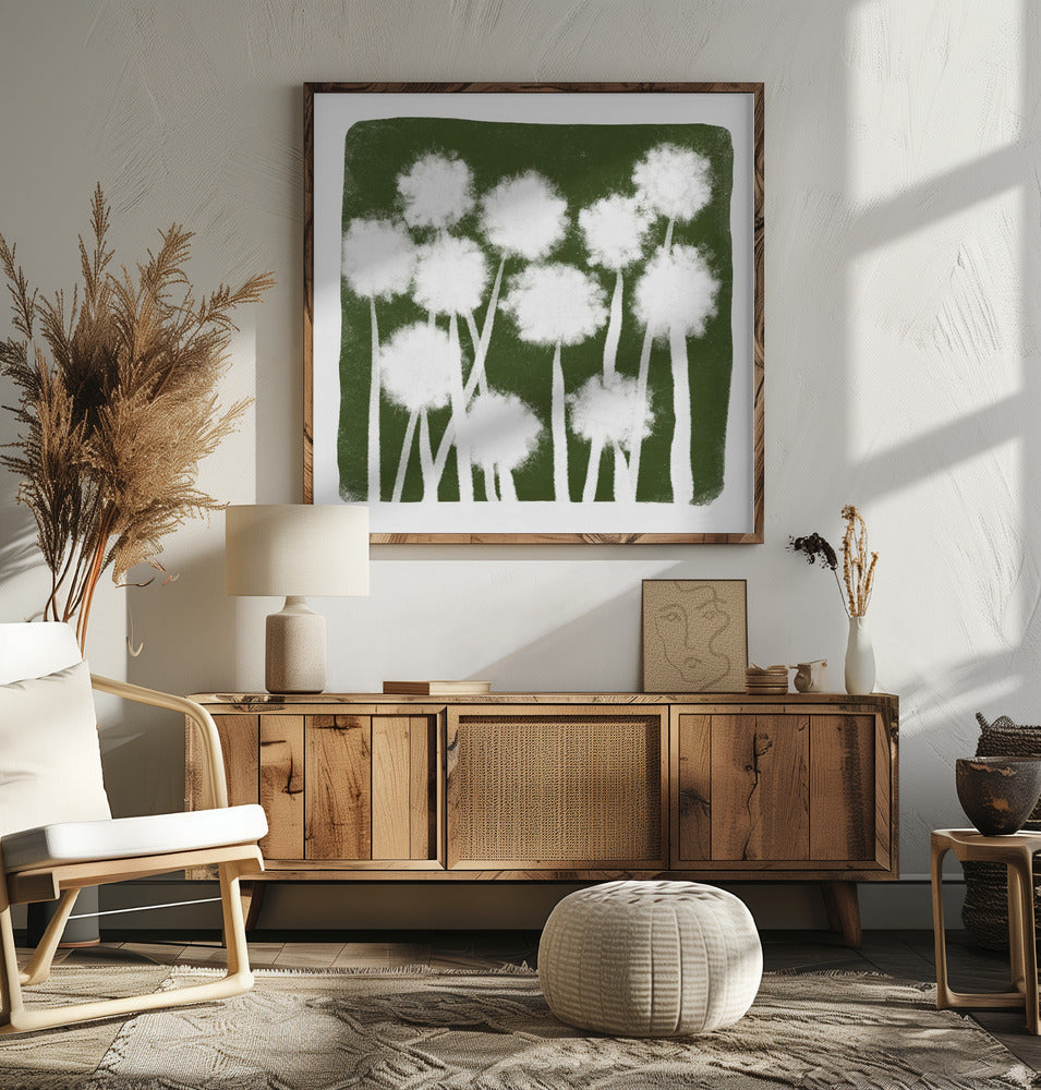 Green Abstract - Square Stretched Canvas, Poster or Fine Art Print I Heart Wall Art