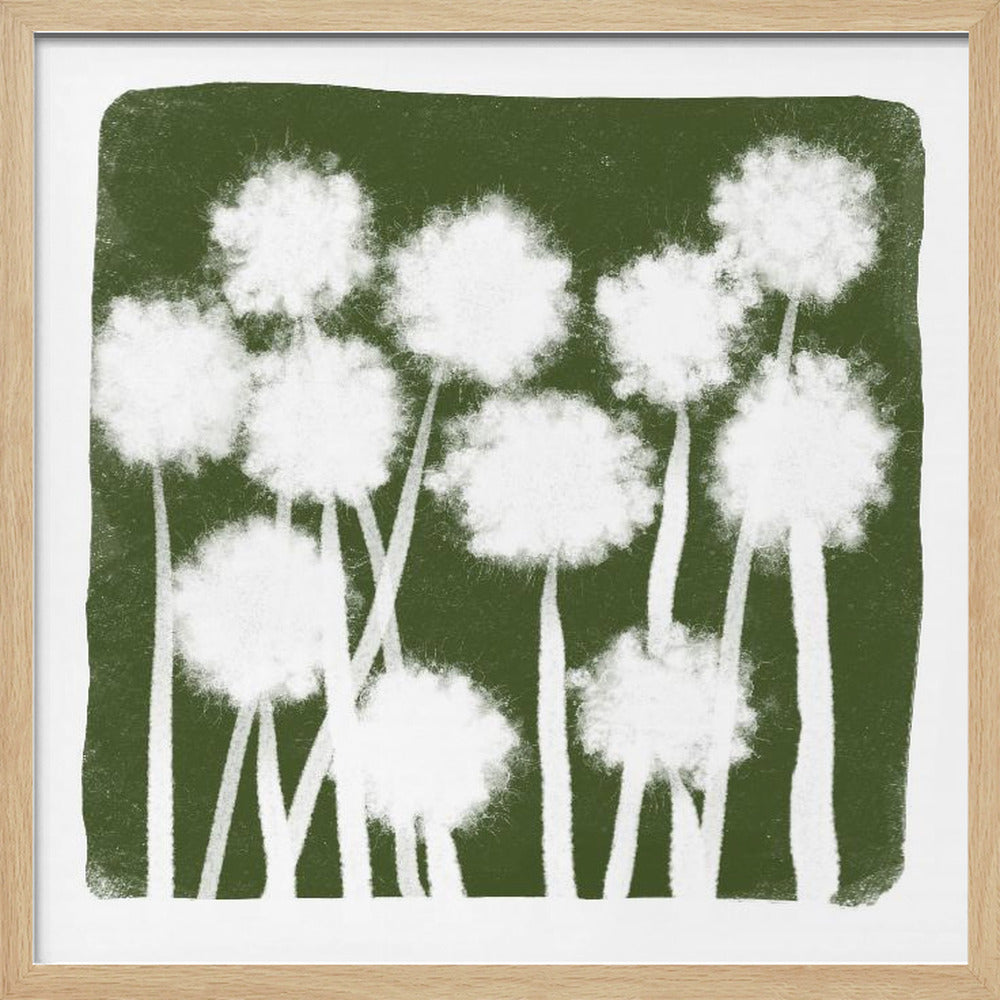 Green Abstract - Square Stretched Canvas, Poster or Fine Art Print I Heart Wall Art