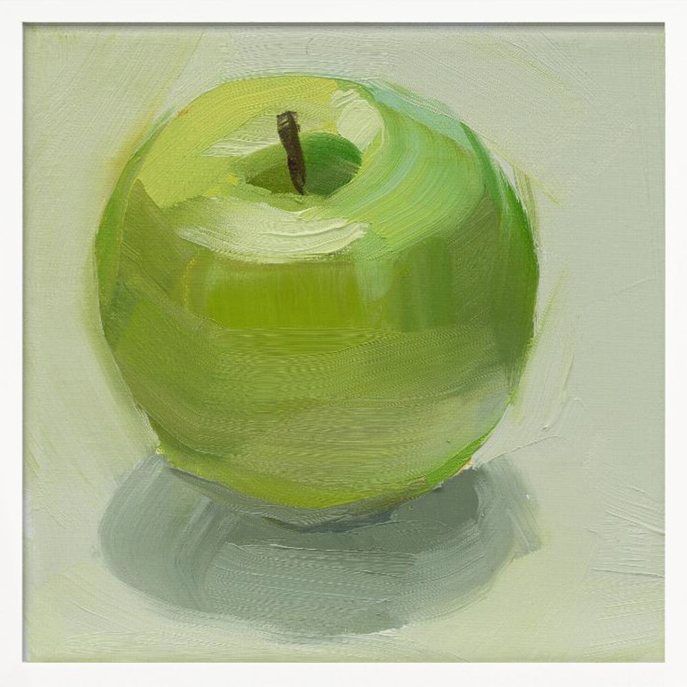 Green Apple - Square Stretched Canvas, Poster or Fine Art Print I Heart Wall Art