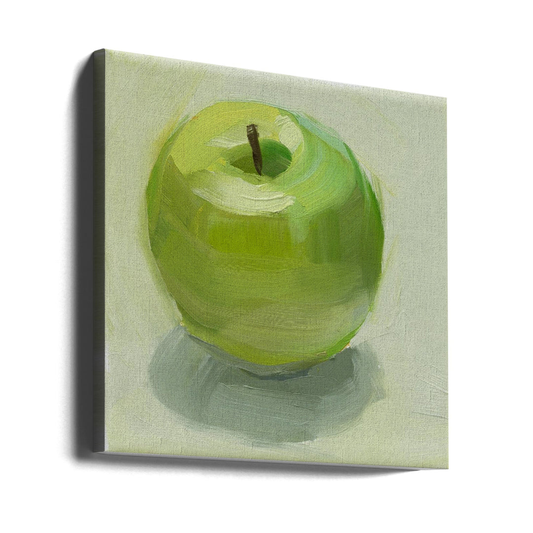 Green Apple - Square Stretched Canvas, Poster or Fine Art Print I Heart Wall Art