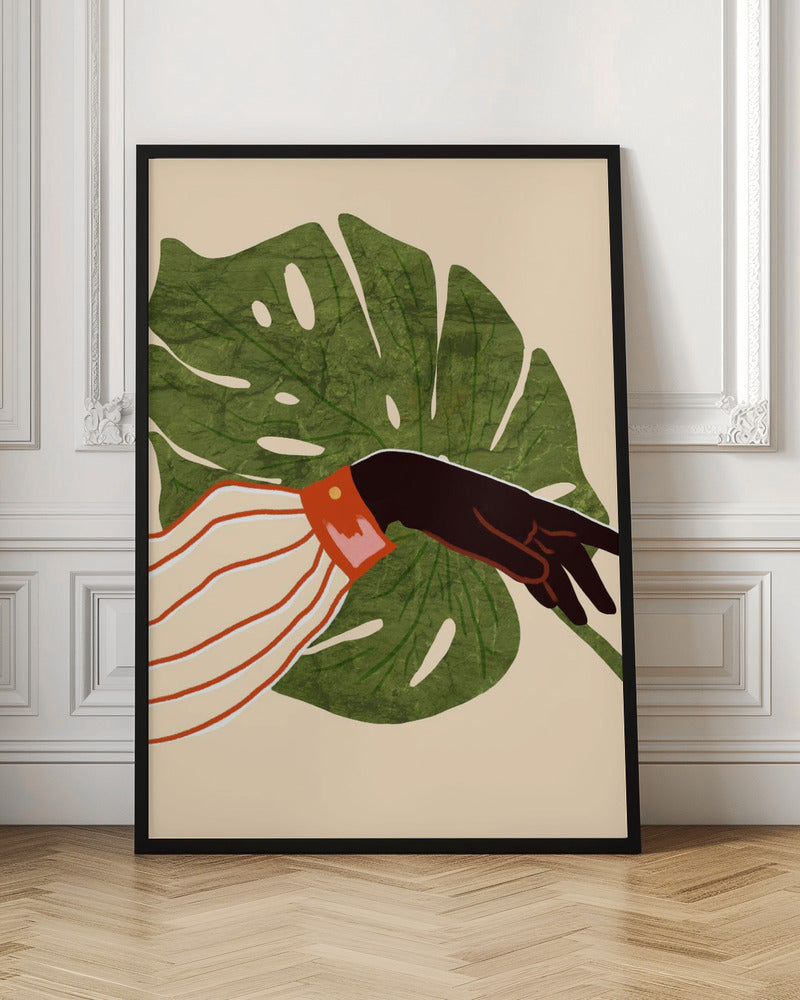 Green Canvas, Red Accent - Stretched Canvas, Poster or Fine Art Print I Heart Wall Art
