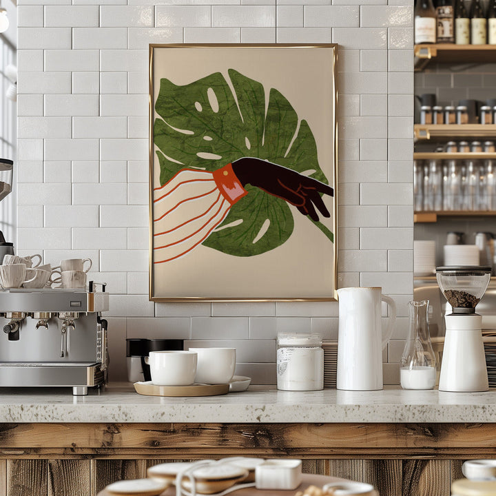 Green Canvas, Red Accent - Stretched Canvas, Poster or Fine Art Print I Heart Wall Art