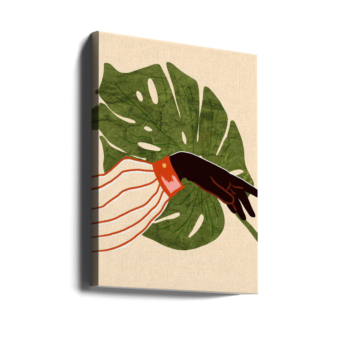 Green Canvas, Red Accent - Stretched Canvas, Poster or Fine Art Print I Heart Wall Art