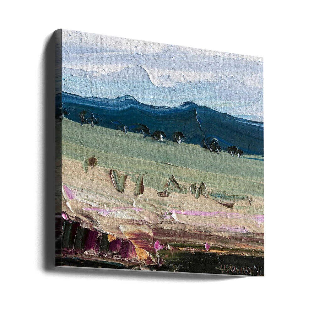 Textured Green Fields - Square Stretched Canvas, Poster or Fine Art Print by Angela Hawkey - I Heart Wall Art - Poster Print, Canvas Print or Framed Art Print