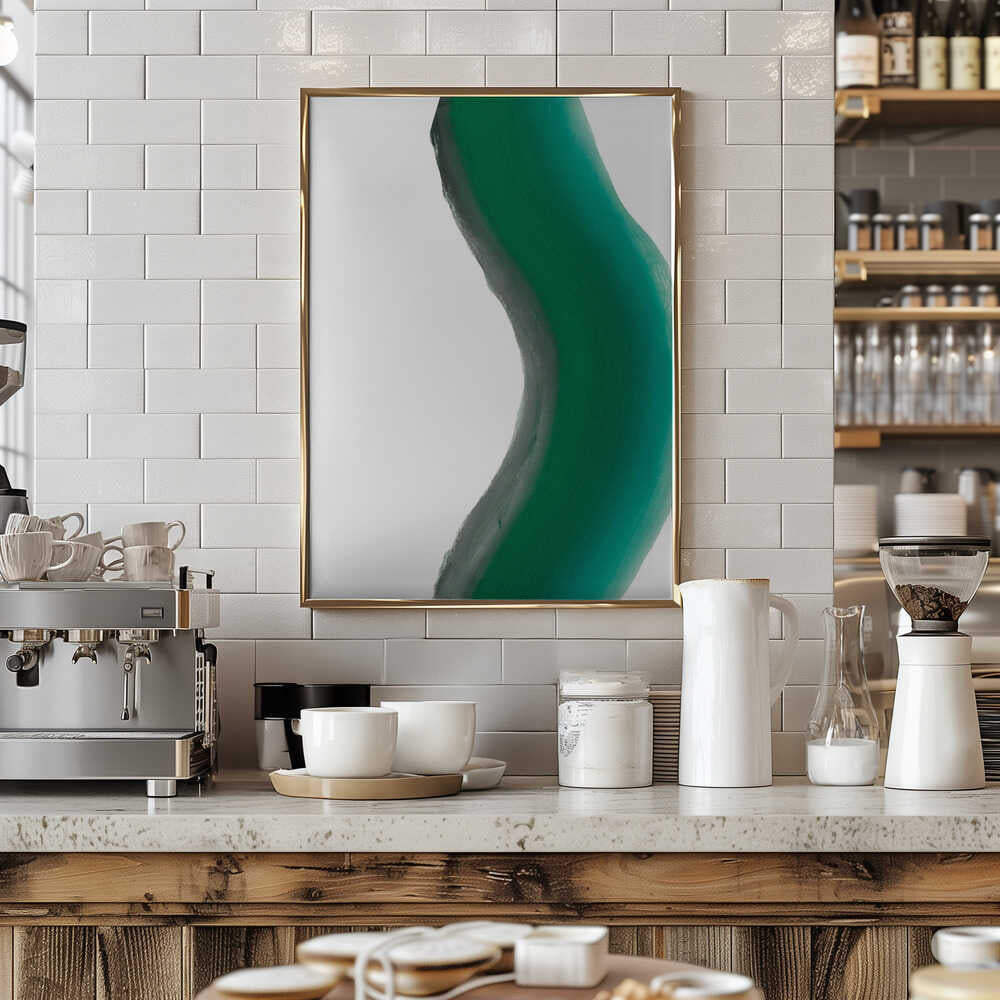 Green Fluid Abstract - Stretched Canvas, Poster or Fine Art Print - I Heart Wall Art - Poster Print, Canvas Print or Framed Art Print