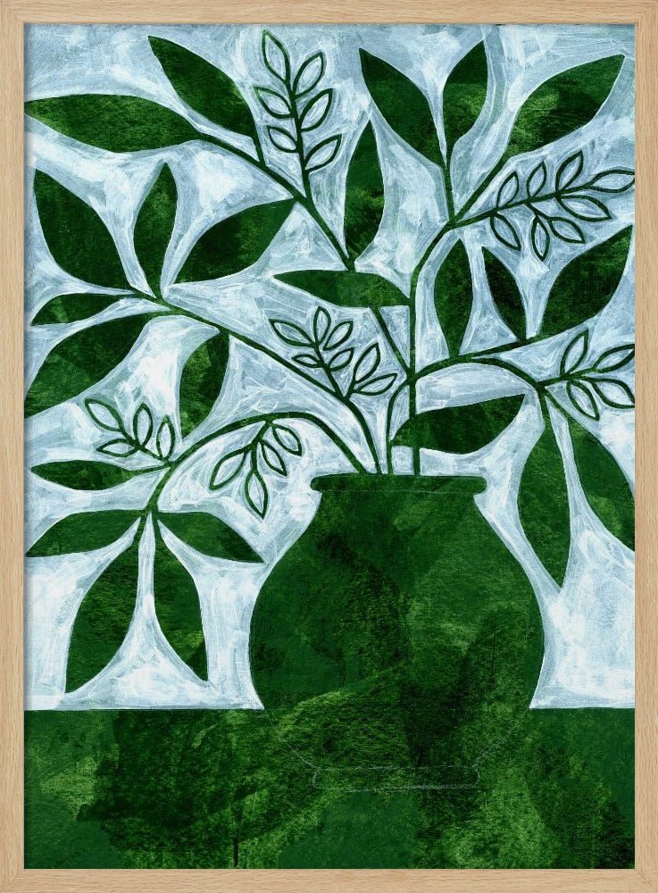 Green Leaves Still Life - Stretched Canvas, Poster or Fine Art Print - I Heart Wall Art - Poster Print, Canvas Print or Framed Art Print