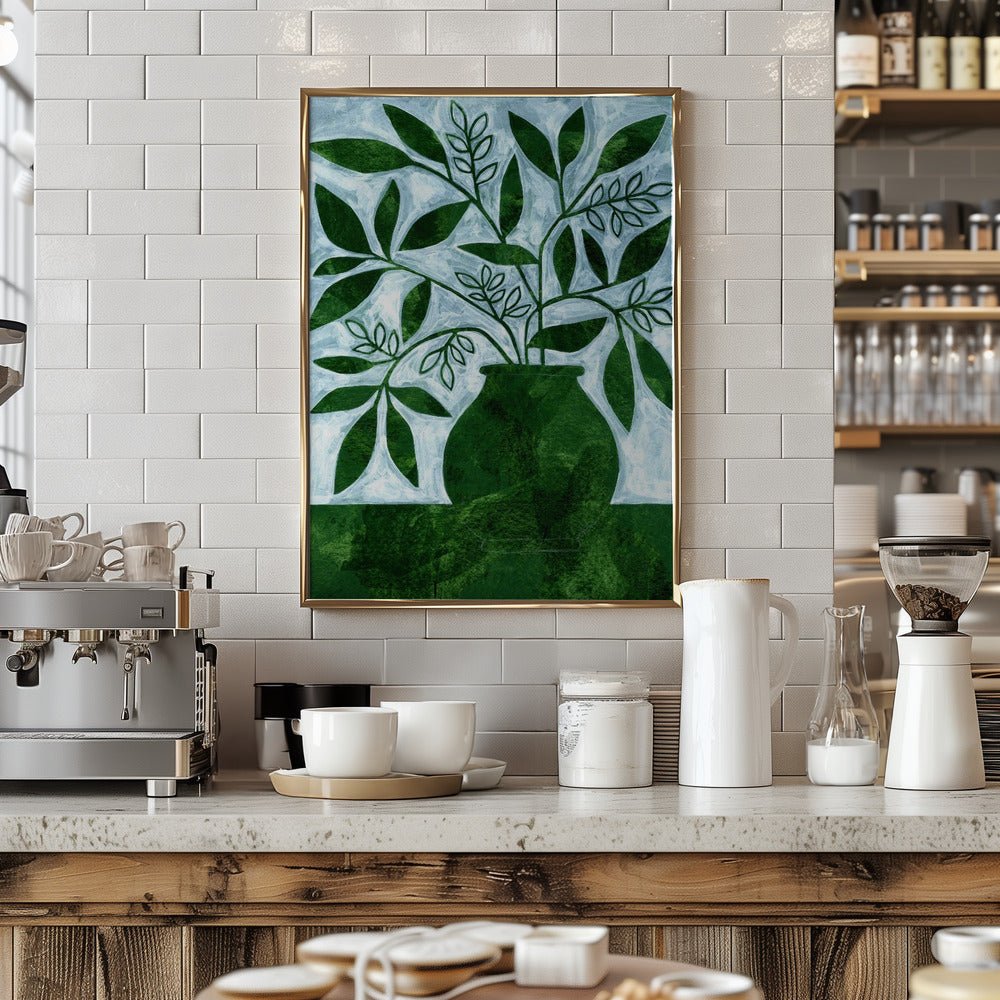 Green Leaves Still Life - Stretched Canvas, Poster or Fine Art Print - I Heart Wall Art - Poster Print, Canvas Print or Framed Art Print