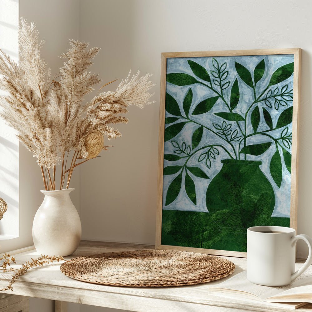 Green Leaves Still Life - Stretched Canvas, Poster or Fine Art Print - I Heart Wall Art - Poster Print, Canvas Print or Framed Art Print