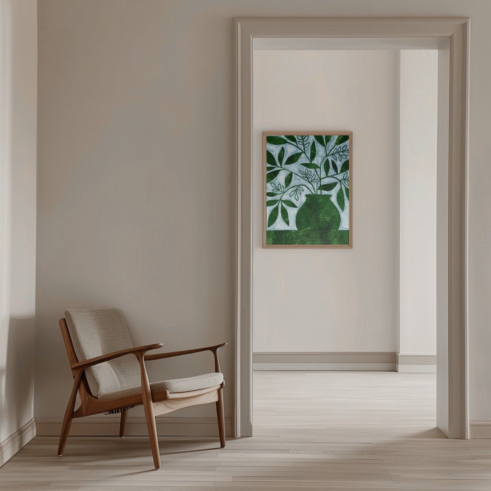 Green Leaves Still Life - Stretched Canvas, Poster or Fine Art Print - I Heart Wall Art - Poster Print, Canvas Print or Framed Art Print
